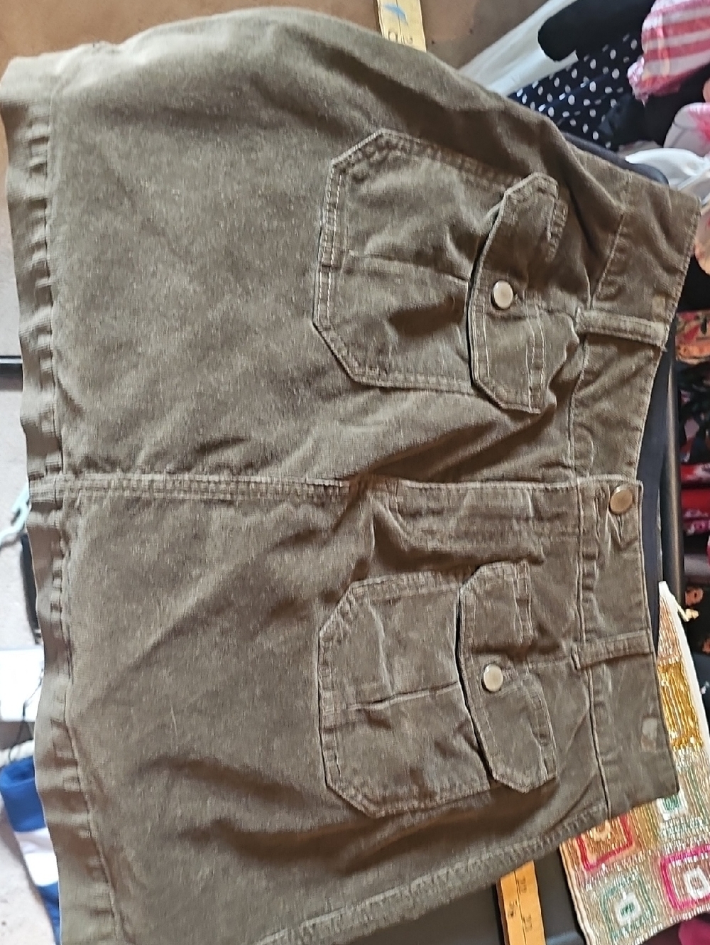Love Fire Olive Green Utility Mini Skirt